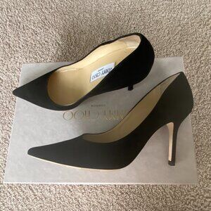 Jimmy Choo Romy 85 Black Suede Pointed Pumps